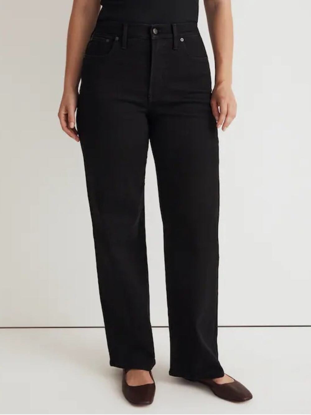 Madewell The Perfect Vintage Wide-Leg Jean in black Size 29